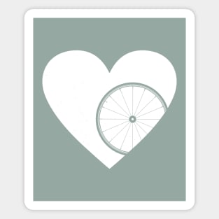 Heart with Road Bike Wheel for Cycling Lovers Magnet